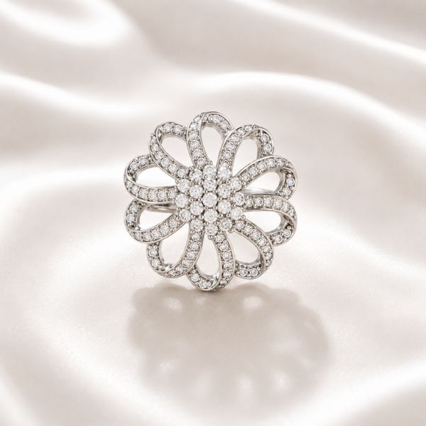 Twilight Bloom Silver Ring
