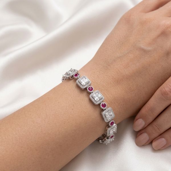 White Embrace Silver Bracelet