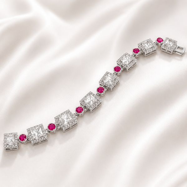 White Embrace Silver Bracelet