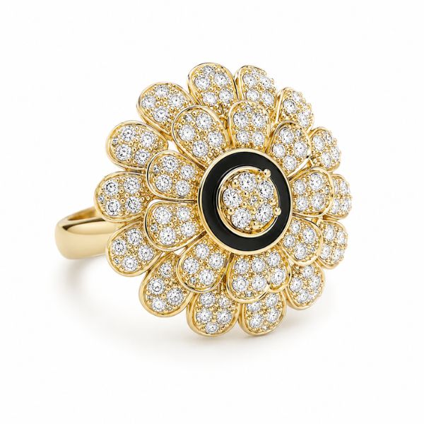 Noir Bloom Statement Ring
