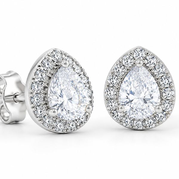 Crystal Dewdrop Halo Studs