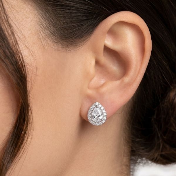 Crystal Dewdrop Halo Studs