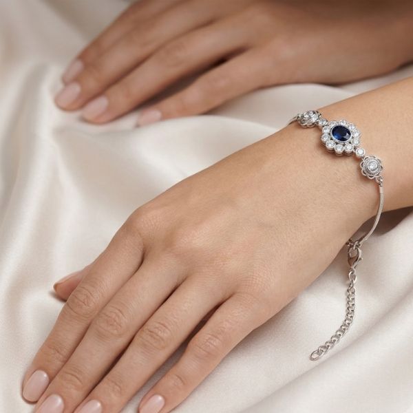 Midnight Bloom Gemstone Bracelet