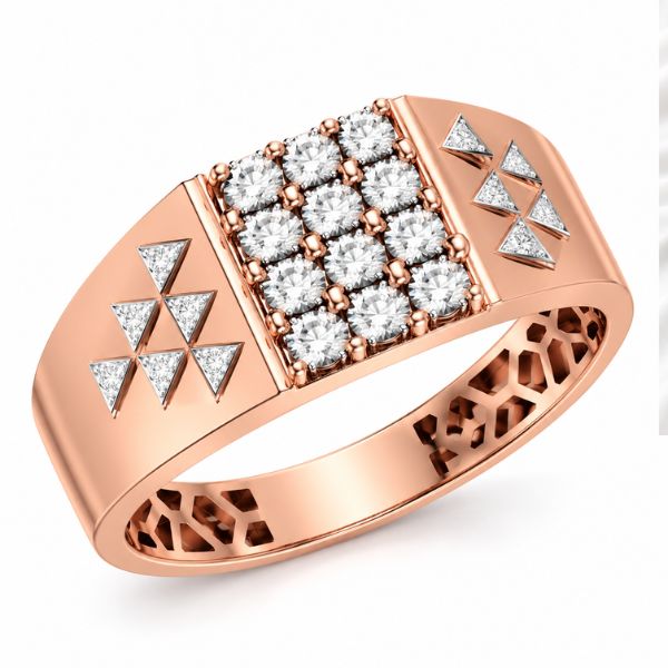 Rose Gold Triangle Spark Ring